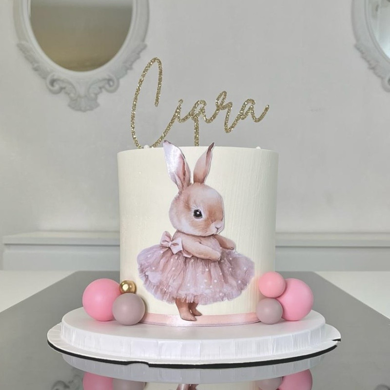 Topper cake personnalisé Pailleté