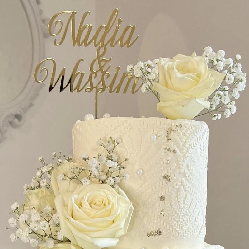 Topper cake modèle 2 Prénoms