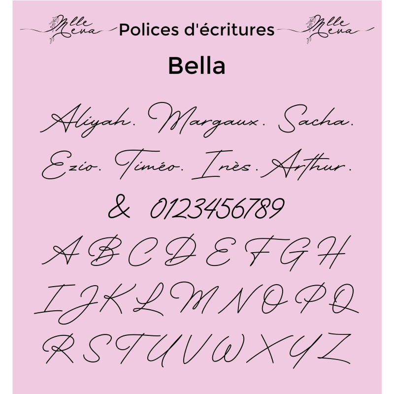 Face topper personnalisé écriture Bella