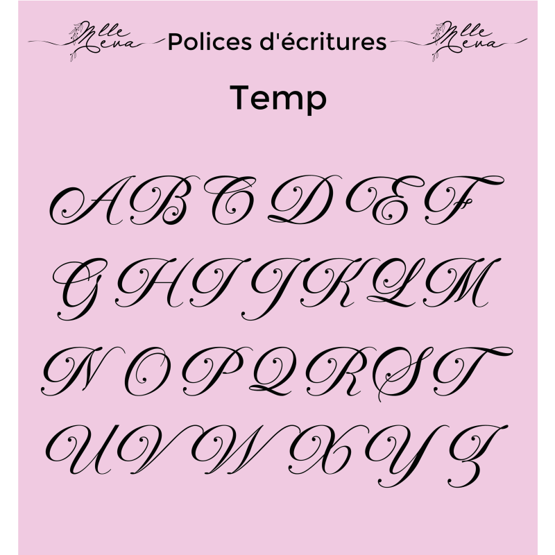 Face topper lettre modèle Temp