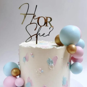 Topper Cake Modèle He or she