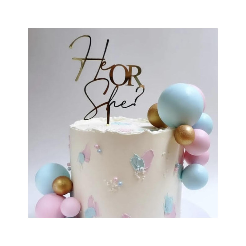 Topper Cake Modèle He or she