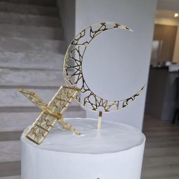 Topper cake lune à motifs