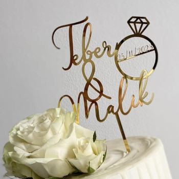 Topper cake modèle mini alliance + prénom