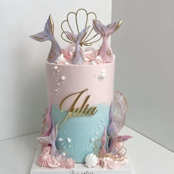 Ensemble de 1 Topper Cake + 2 mini Faces Toppers Modèle Coquillage