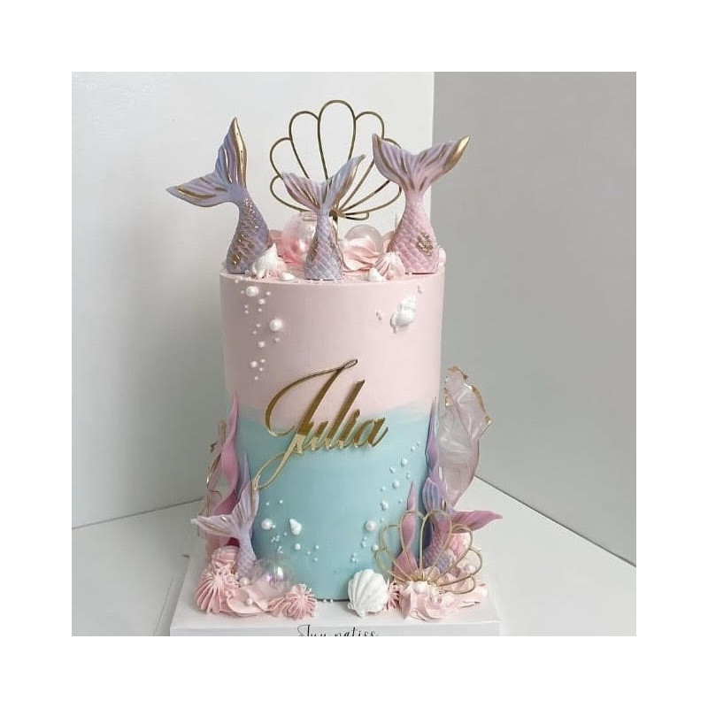 Ensemble de 1 Topper Cake + 2 mini Faces Toppers Modèle Coquillage