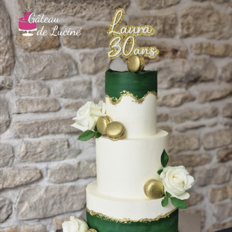 Topper cake modèle Double Pailleté