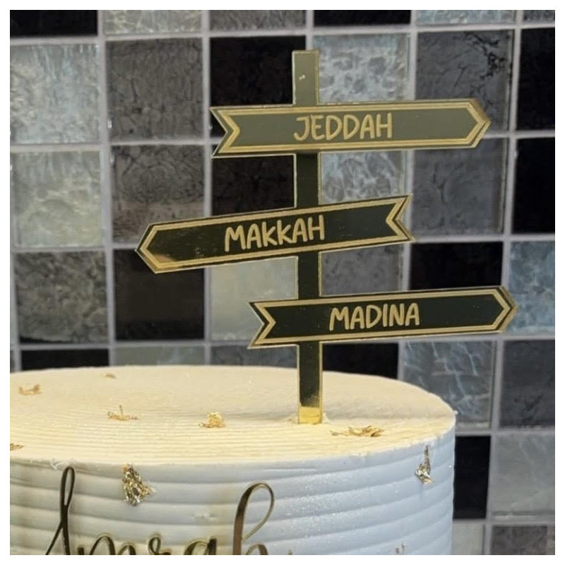 Topper cake Modèle panneaux directionnels
