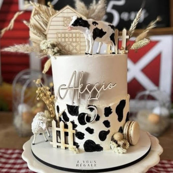 Ensemble de 1 Topper Cake + 3 Faces Toppers Modèle Ferme