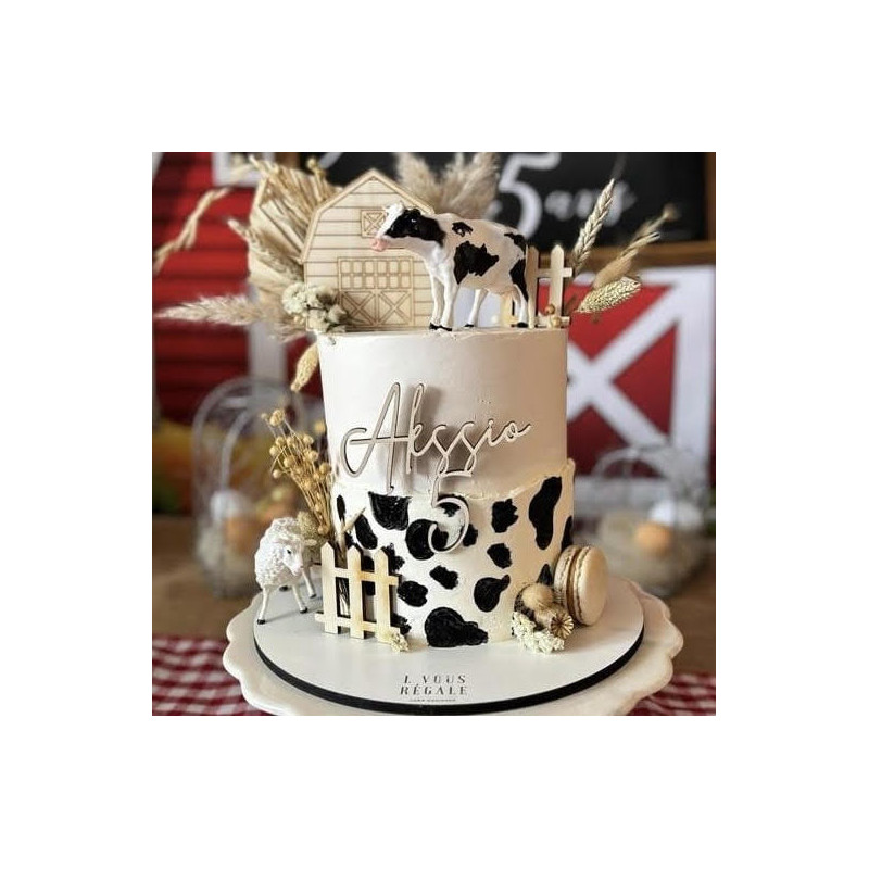 Ensemble de 1 Topper Cake + 3 Faces Toppers Modèle Ferme Ensemble de 1 Topper Cake + 3 Faces Toppers Modèle Ferme