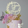 Topper cake modèle Cercle fleuri