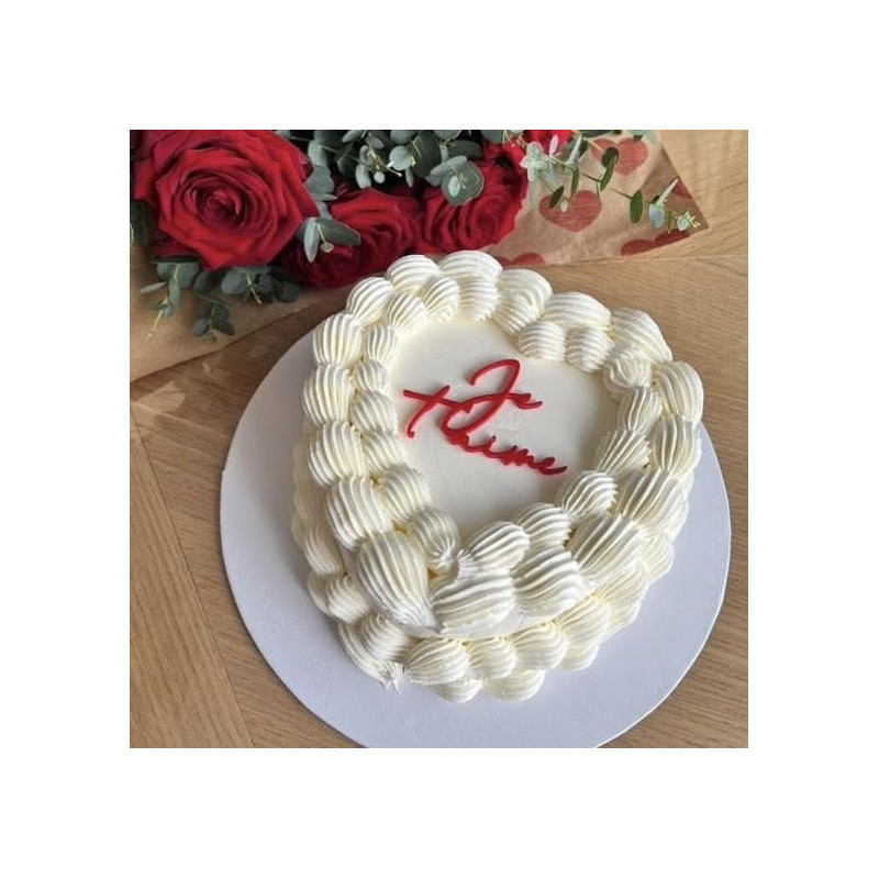 Face topper bento cake modèle Je t'aime