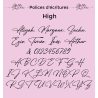 Face topper personnalisé écriture High