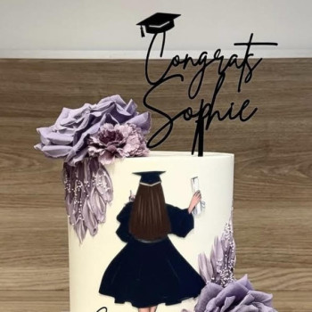 Topper cake modèle Congrats + prénom
