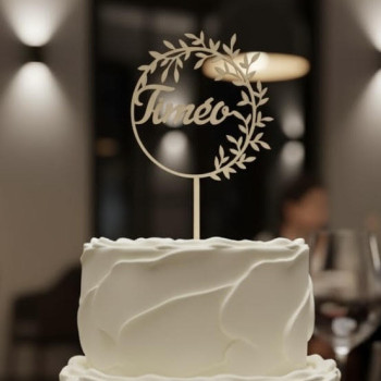 Topper cake personnalisé en bois