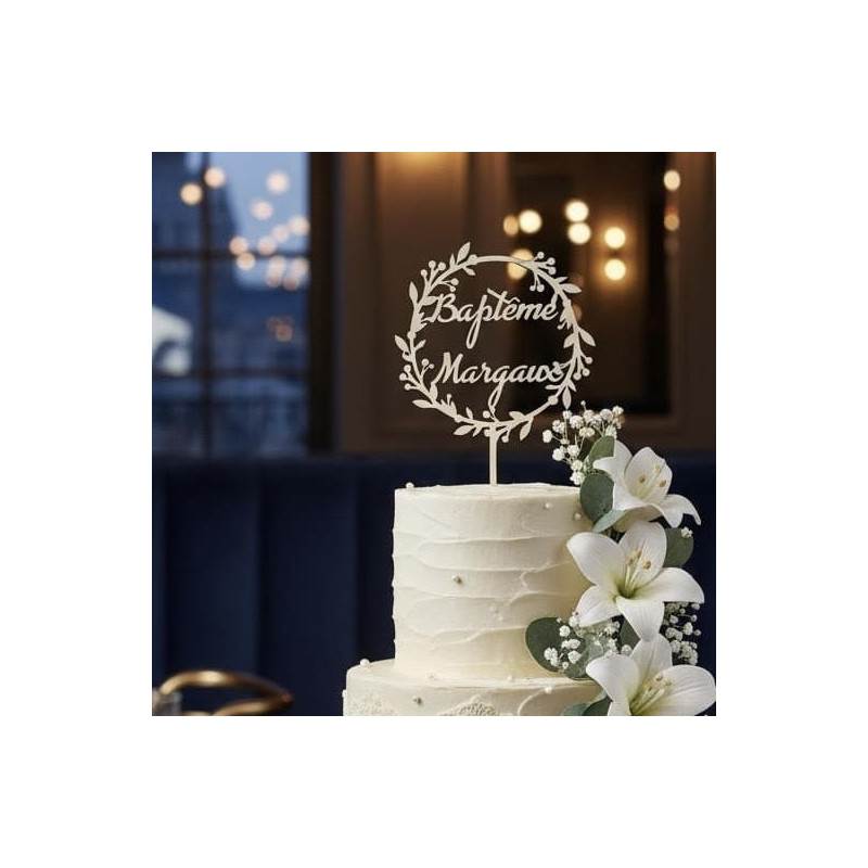 Topper cake Modèle 2 en Bois Topper cake Modèle 2 en Bois