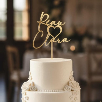 Topper cake modèle cœur centré