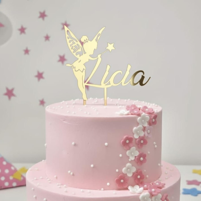 Topper cake modèle Fée et prénom