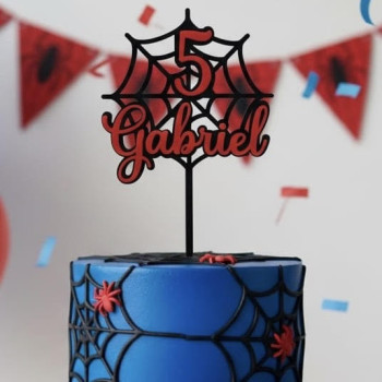 Topper cake personnalisé Double Modèle toile d'araignée