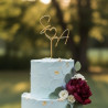 Topper cake initiale avec coeur