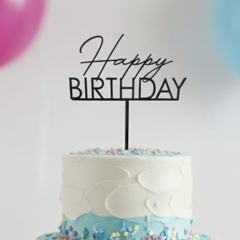 Topper cake Modèle Happy Birthday 2 écritures