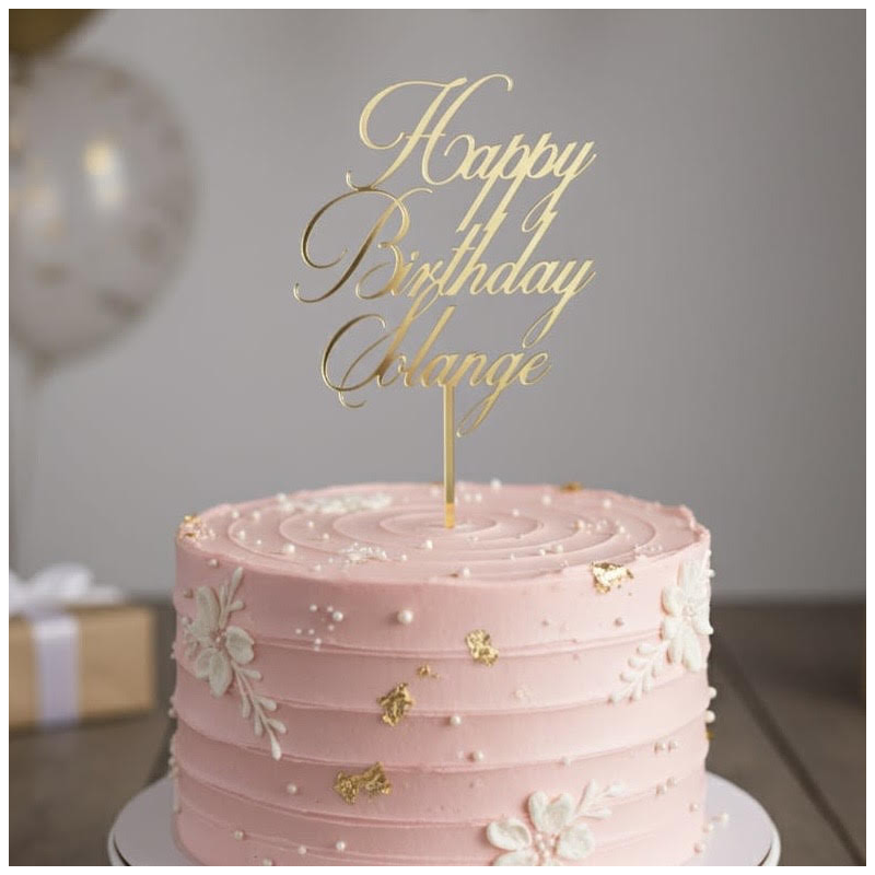 Topper cake modèle Happy birthday + prénom