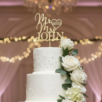 Topper cake modèle Mr & Mrs JOHN