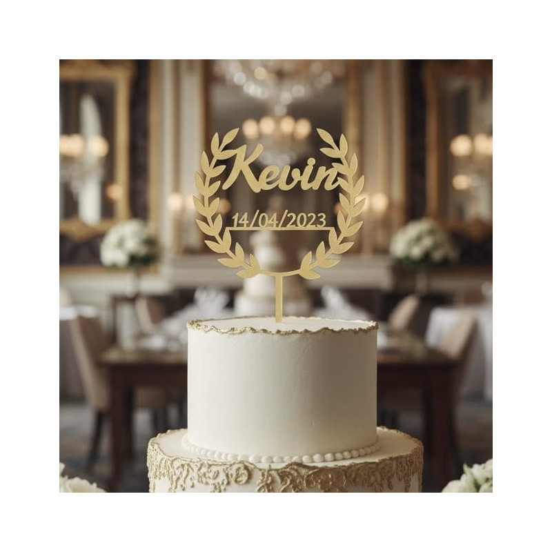 Topper cake Couronne Fleuri