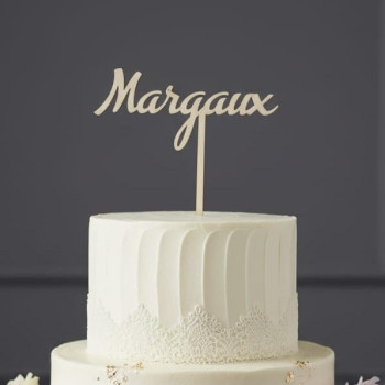 Topper cake Prénom en bois