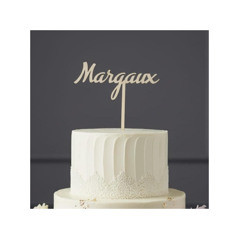 Topper cake Prénom en bois Topper cake Prénom en bois
