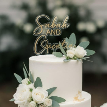 Topper cake double 2 lignes Transparent + Autocollant