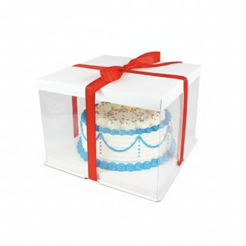 Boite à gâteaux Carrée Blanche L18 × L18 × H16 cm