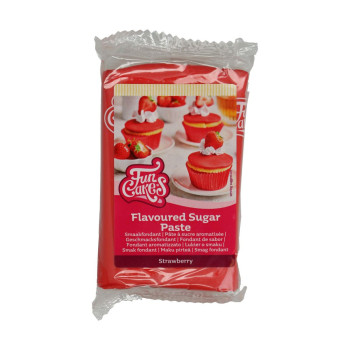 Pâte à sucre FunCakes Rouge Aromatisée Fraise 250g