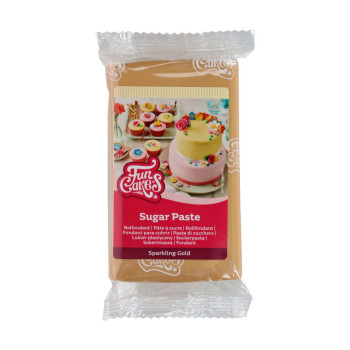 Pâte à sucre FunCakes Or Pailleté 250g