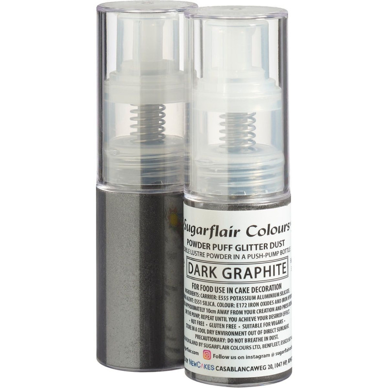 Spray Poudre Pailletée Sugarflair - Argent foncé Spray Poudre Pailletée Sugarflair - Argent foncé