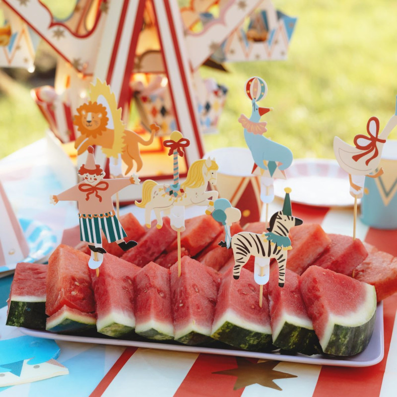 Topper Cupcake Cirque x6 - PartyDeco Topper Cupcake Cirque x6 - PartyDeco