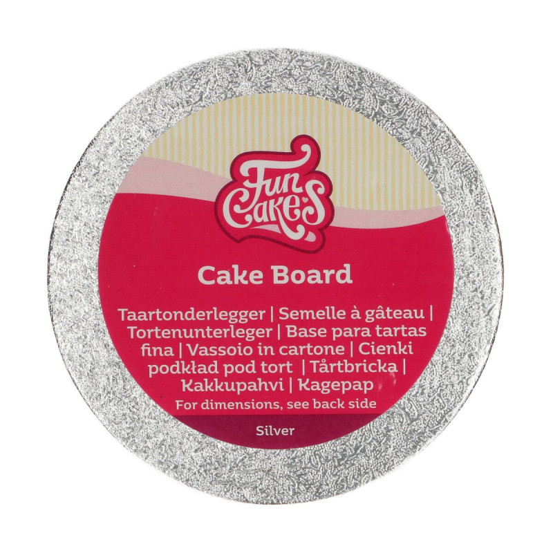 Cake Board Rond Argent Funcakes - Plusieurs Tailles
