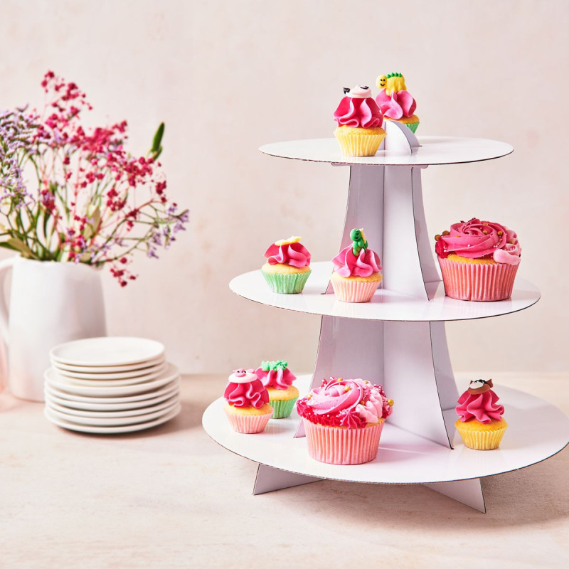Présentoir à Cupcakes 3 Étages FunCakes - Blanc Présentoir à Cupcakes 3 Étages FunCakes - Blanc
