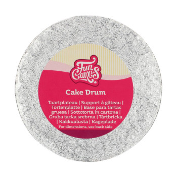 Cake Drum Rond Argent Funcakes - Plusieurs Tailles