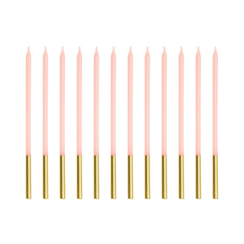 12 bougies Rose/Or 14 cm - PartyDeco 12 bougies Rose/Or 14 cm - PartyDeco