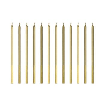 12 bougies Dorées 14 cm - PartyDeco