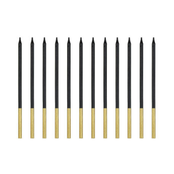 12 bougies Noire/Or 14 cm - PartyDeco