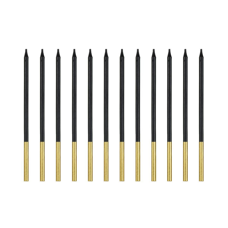12 bougies Noire/Or 14 cm - PartyDeco 12 bougies Noire/Or 14 cm - PartyDeco