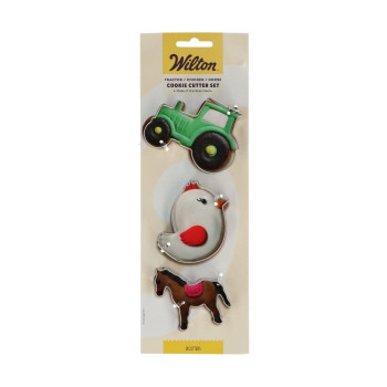 Set de 3 Emporte-pièces Wilton Tracteur - Poussin - Cheval