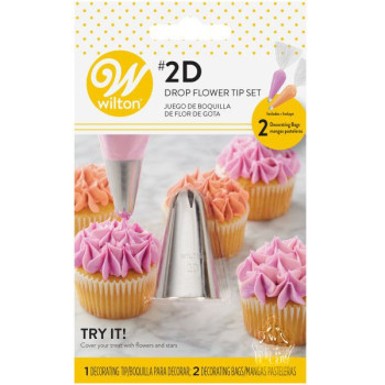 Set 1 Douille 2D + 2 Poches à douilles jetables 30 cm - Wilton