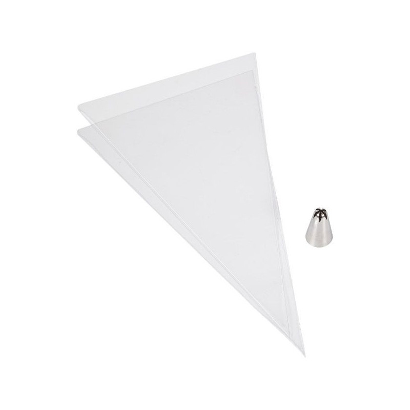 Set 1 Douille 2D + 2 Poches à douilles jetables 30 cm - Wilton Set 1 Douille 2D + 2 Poches à douilles jetables 30 cm - Wilton