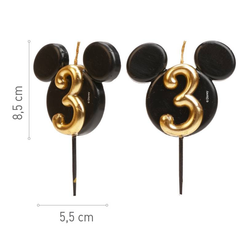 Bougies Mickey Chiffre N°3 - Dekora Bougies Mickey Chiffre N°3 - Dekora