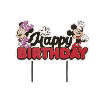 Topper Cake Mickey et Minnie Happy Birthday