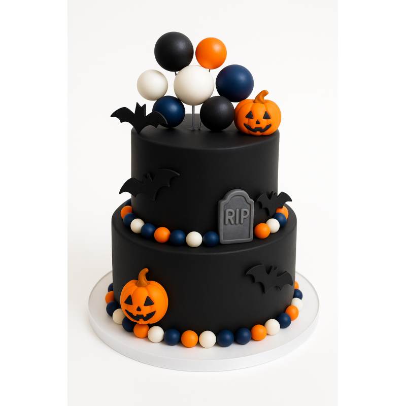 Set 32 Boules Décoratives avec Tiges Halloween - Azucren Set 32 Boules Décoratives avec Tiges Halloween - Azucren