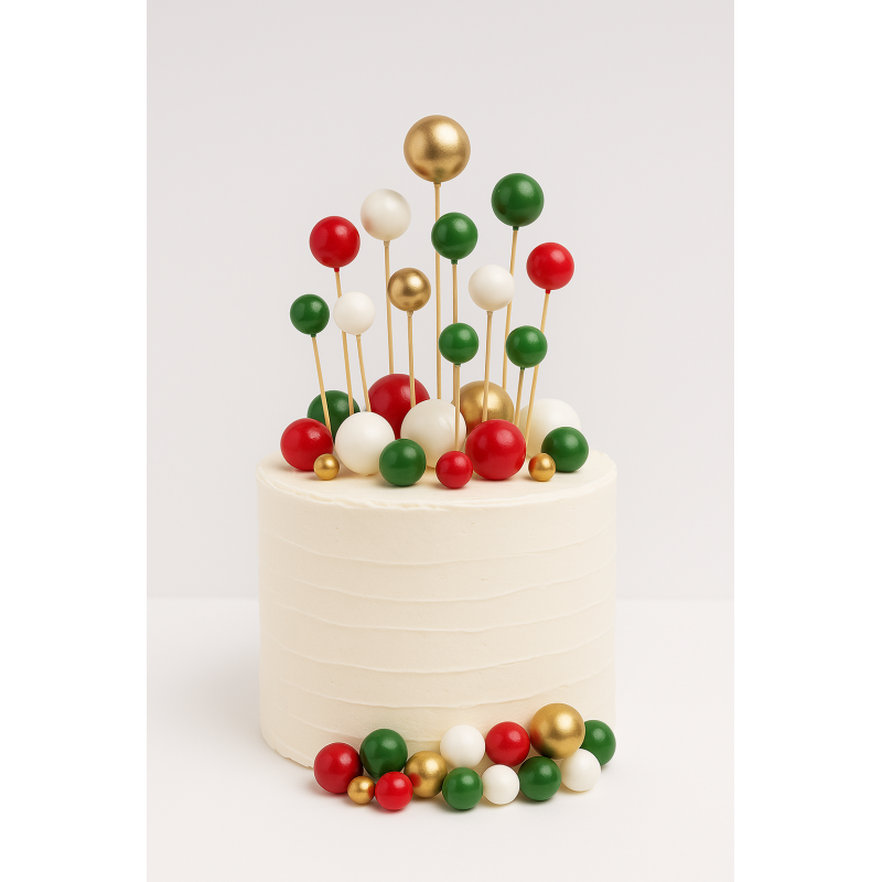 Set 32 Boules Décoratives avec Tiges Noël - Azucren Set 32 Boules Décoratives avec Tiges Noël - Azucren
